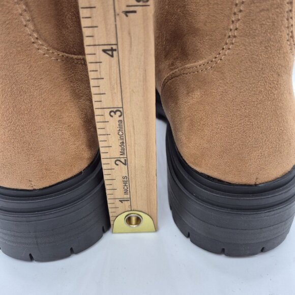 J. Crew Women's Faux Fur Winter Hiking Boots Size 10.5 Chestnut Brown - Picture 6 of 11